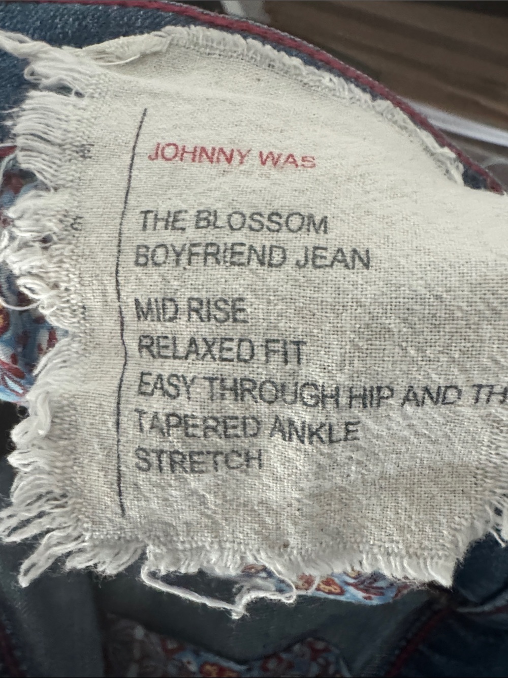 Johnny Was Blossom boyfriend Jean with Pink & Yellow Floral Embroidery - Picture 3 of 5